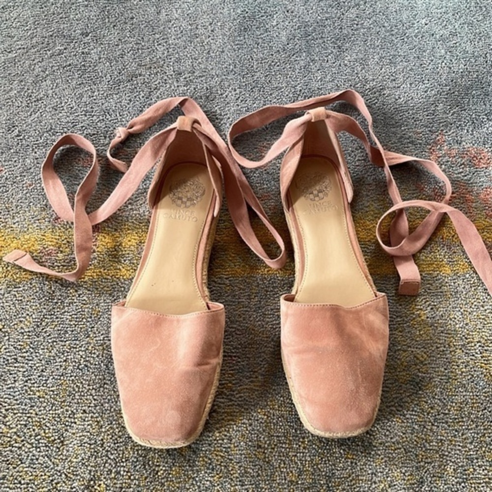 Vince Camuto ballerina pink lace up espadrilles size 9